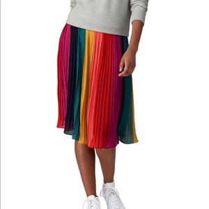 J. Crew Rainbow Sunburst Pleated Skirt 18 NWT